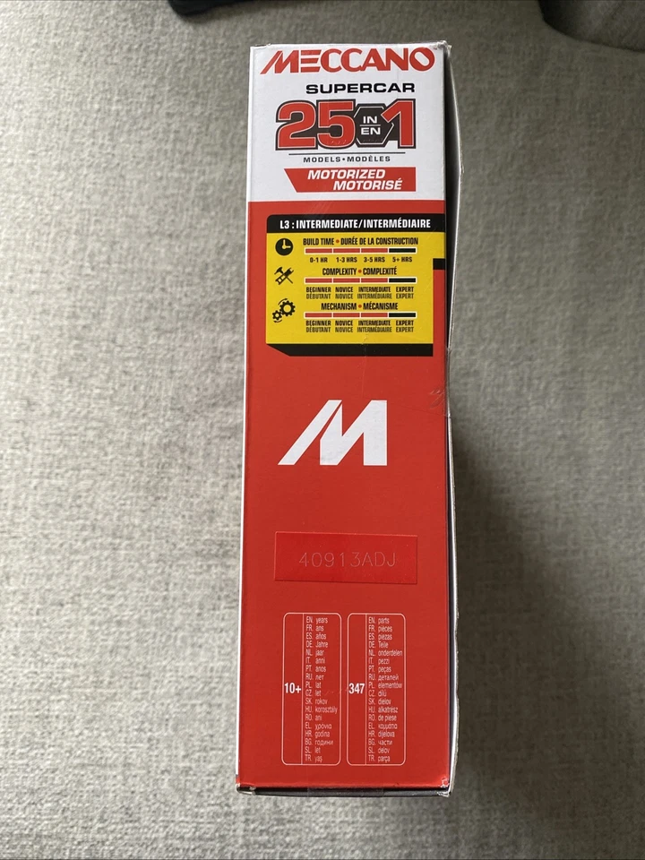 Nuevo juego de construcción de superdeportivo motorizado Meccano 25 en 1 STEAM 21202 edad 10+ nivel 3 Foto 3 de 4