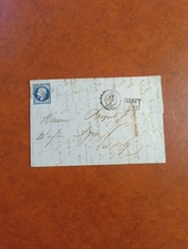 Timbre France Lettre Avec Yt 14 Bleu Ref1375