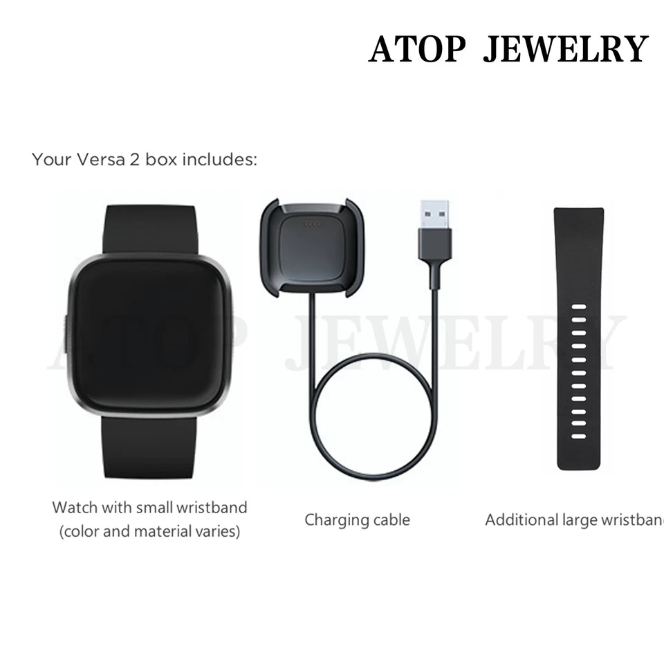 Reloj inteligente Fitbit Versa 2 salud y estado físico rastreador de actividad tallas S y L FB507 Foto 2 de 4