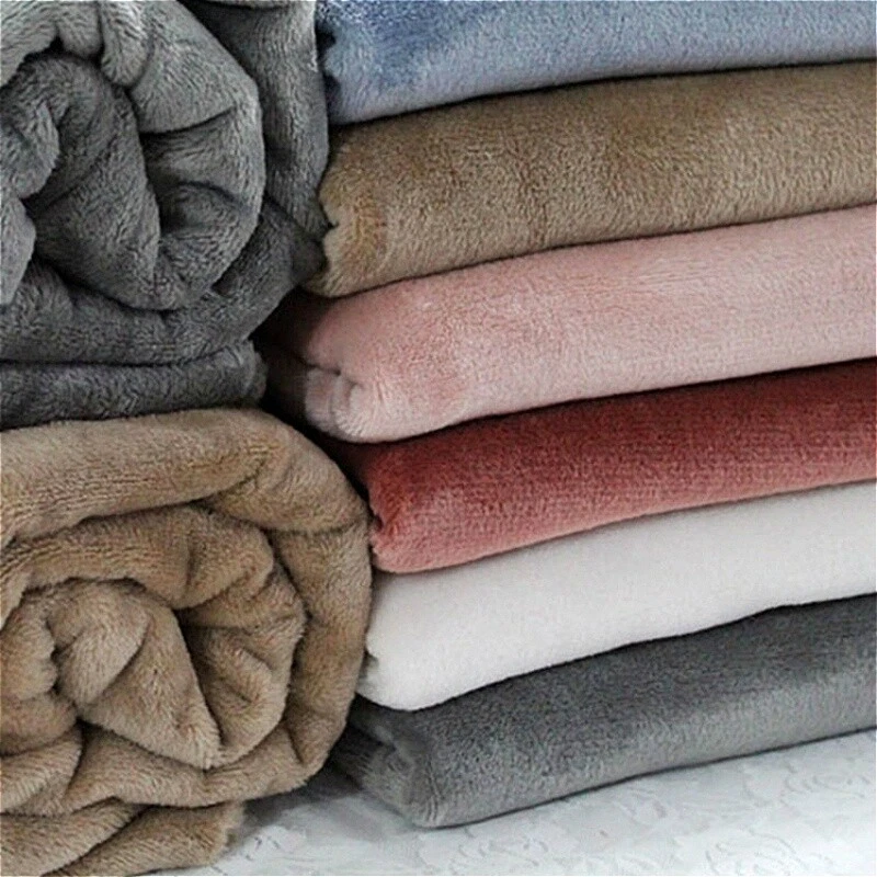 Flannel Fabric Faux Coral Velvet Double-side Soft Thick DIY Sleepwear Blanket - image 3 of 4
