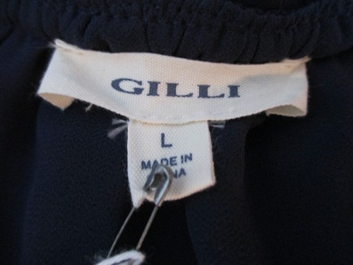 GILLI NWT Women's Navy Blue CAREER DRESS Summer Sleeveless Size LARGE Fit Flare - Picture 2 of 12