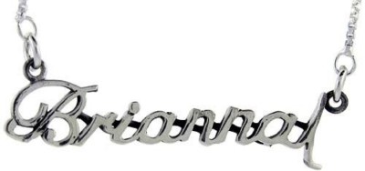 925 Sterling Silver Brianna Name Plate Charm Pendant Necklace FREE