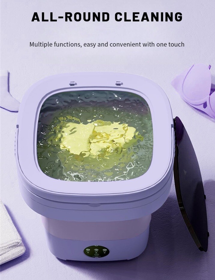 11L Portable Washing Machine With Dryer Bucket Folding Antibacterial