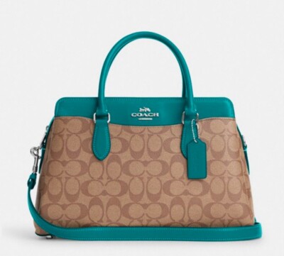 Coach Darcie Carryall Crossbody In Signature Canvas Leather Khaki