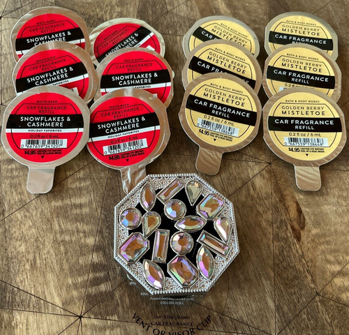 Mixed Lot: 12 Car Fragrance REFILL PODS & Visor /Vent CLIP Bath and Body Works - Picture 2 of 3