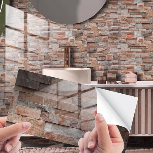 Peel and Stick Tile Stickers, 30 X 15Cm Waterproof Realistic Decorative Wall Sti - Picture 11 of 12