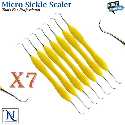 Dental Micro Sickle Scaler Silicone Handle Periodontal Calculus Remover Tool