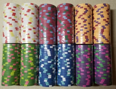 300 pc x New Real Clay Poker 10g Chips Red + 1 Paulson Top Hat