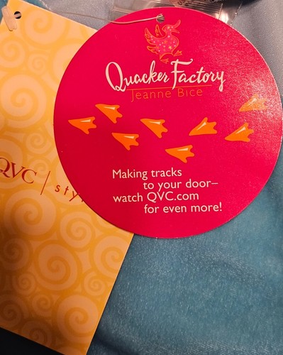 Quacker Factory 2X Ladies Scoop Neck Short Sleeve Emblished Turquoise Blue Top - Picture 10 of 10
