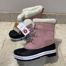 NWOB Cat  Jack Girls Rolane Pink Leather Water Resistant Thermolite Winter Boot