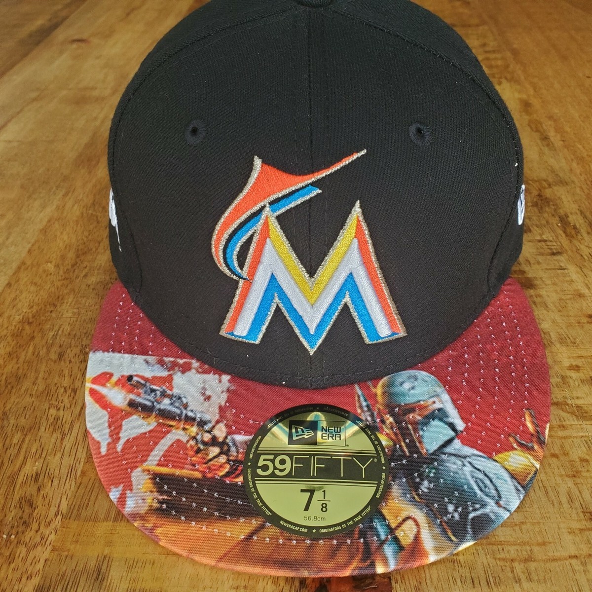 Rare Era 59fifty MIAMI MARLINS Star Wars Bounty Hunter Fitted Hat 