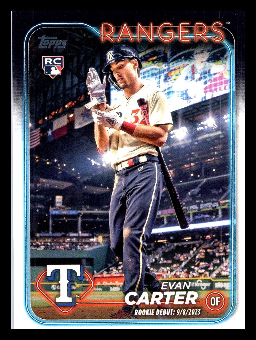 2024 Topps Update Series - Rookie Debut Evan Carter #US58 RC Texas Rangers