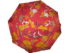 New Vintage Rare Totes Umbrella 1980s Large Automatic Red Orange Unique NIB