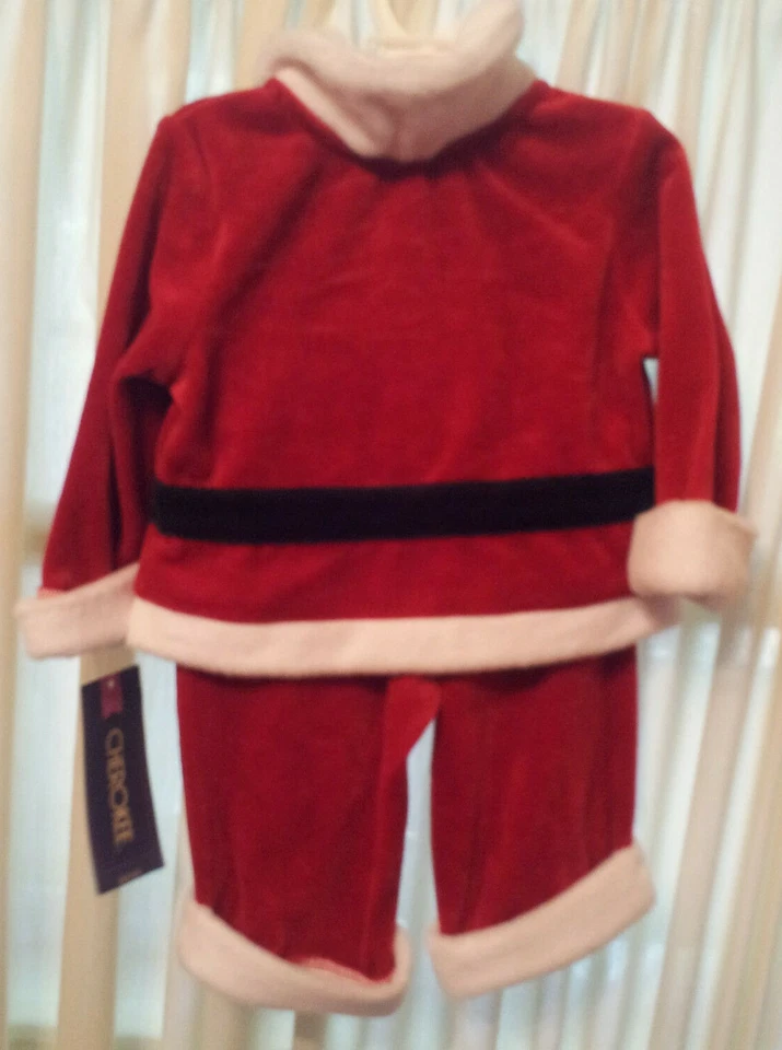Traje de Papá Noel Infantil Sombrero Chaqueta Pantalones Talla 6M Navidad Imitación Piel Cinturón Bordado Foto 4 de 4