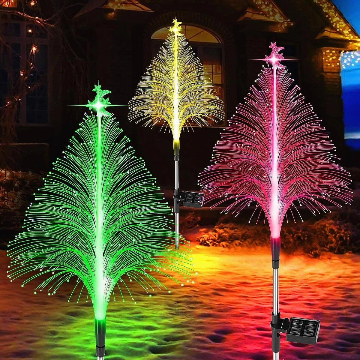 Small Solar Christmas Trees Lights Outdoor Decorations Waterproof