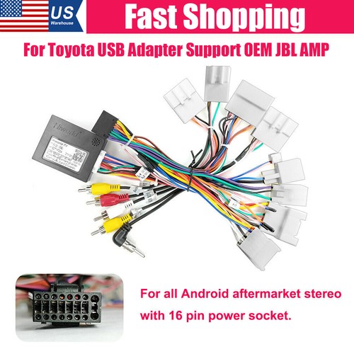 NEW Car Radio Power Harness Cable For Toyota USB Adapter Support OEM