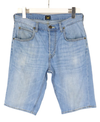 Lee 5 Pocket Shorts Herren W30 Knopf Fly Neu Whiskers Denim Regular Blau