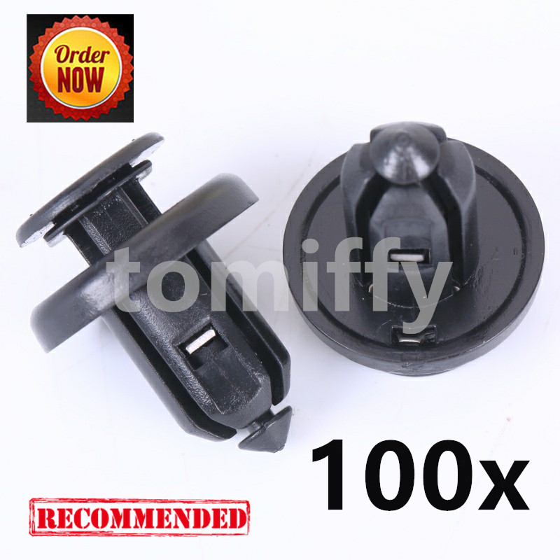 50-Pack Splash Shield Retainer Clips With Metal Insert – Push Type – Replaces 91506-S9A-003