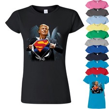 Camiseta para mujer Super Donald Trump para presidente Make America Great Again camiseta para mujer