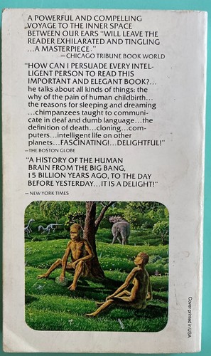 Carl Sagan Signed THE DRAGONS OF EDEN paperback book Aged Pages Cover Marks 1978 - Picture 2 of 11