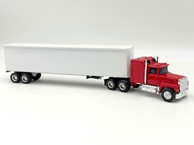 1/64 Red Ford and White Van Trailer Semi Truck Tractor Trailer