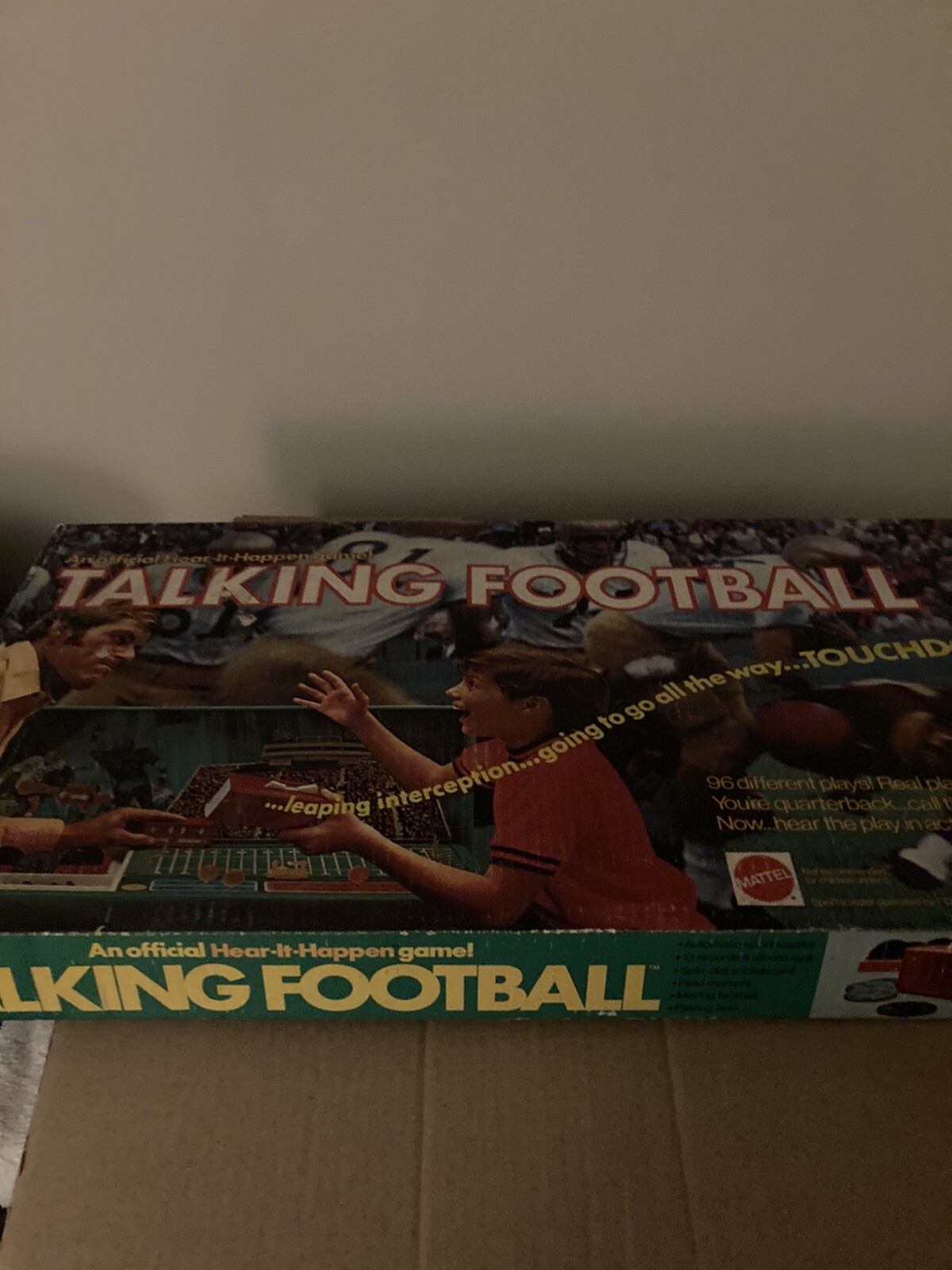 1972 mattel talking football board game/box and board only