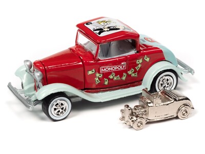 Johnny Lightning New '32 Ford Hiboy Coupe & Game Token 1/64th Diecast Car (PC5)