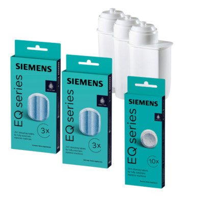 SIEMENS für ALLE EQ Entkalkungstabletten + Wasserfilter + Reinigungstabletten 