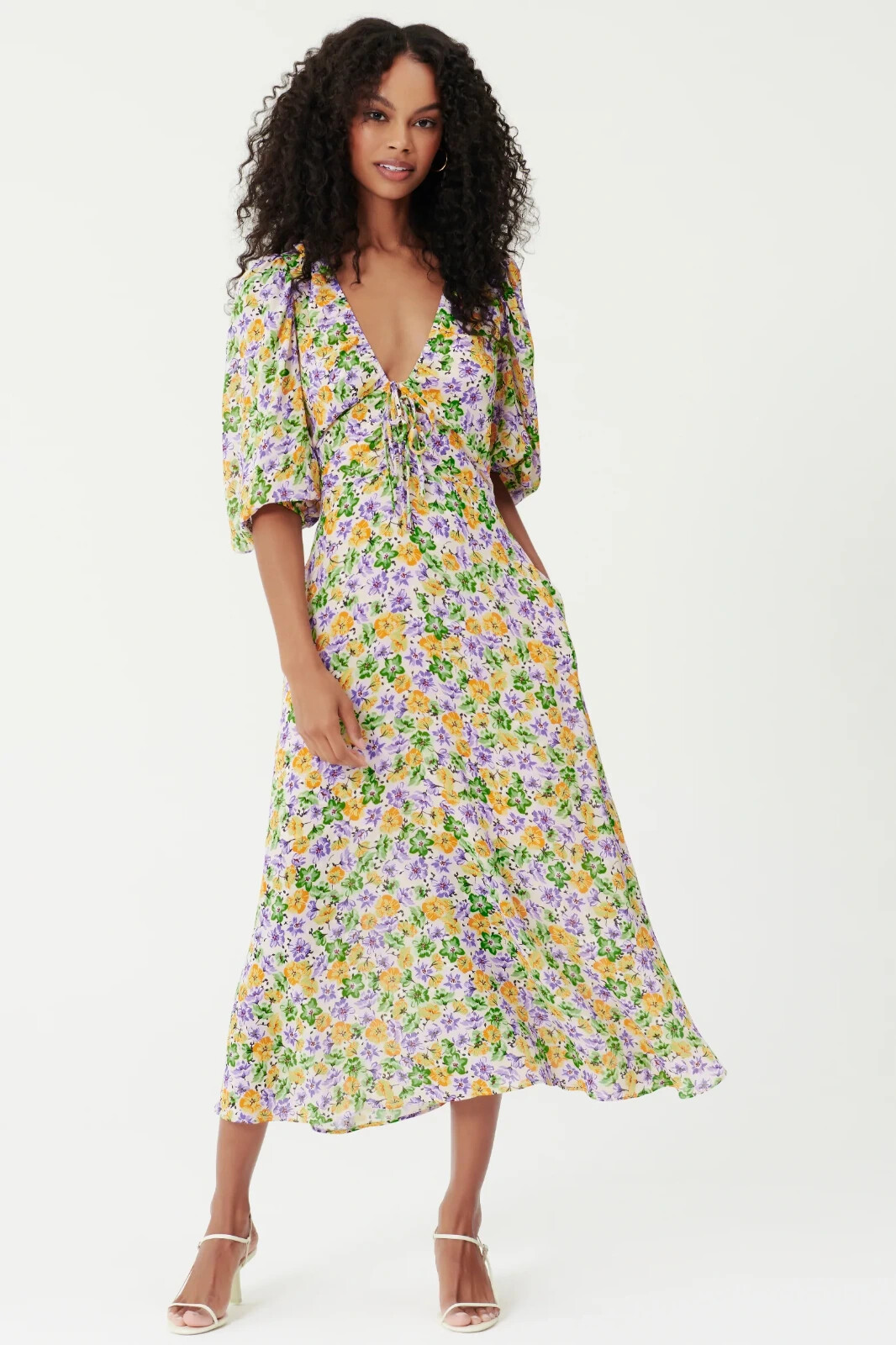 NICHOLAS DANIELLE WHISTLEDOWN FLORAL PRINT MIDI DRESS SIZE 10-$395
