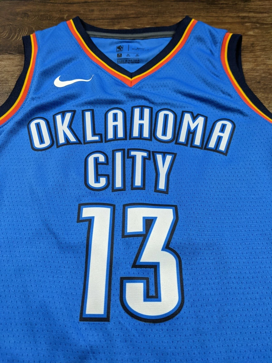 Men's Nike Paul George Blue Oklahoma City Thunder Swingman Jersey - Icon Edition