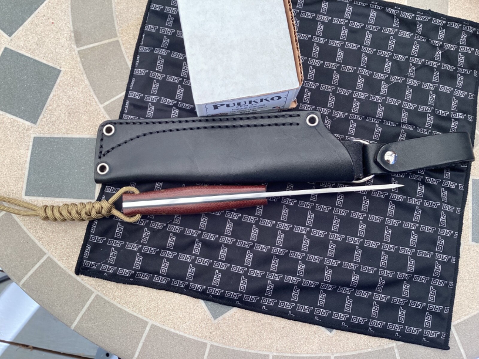 Bark River Knives PUUKKO 3V Natural Canvas, black liners brass pins JRE