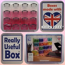 Really Useful Boxes 16-Box Organizer- Storage Solution - Pink Gradient Set - NEW