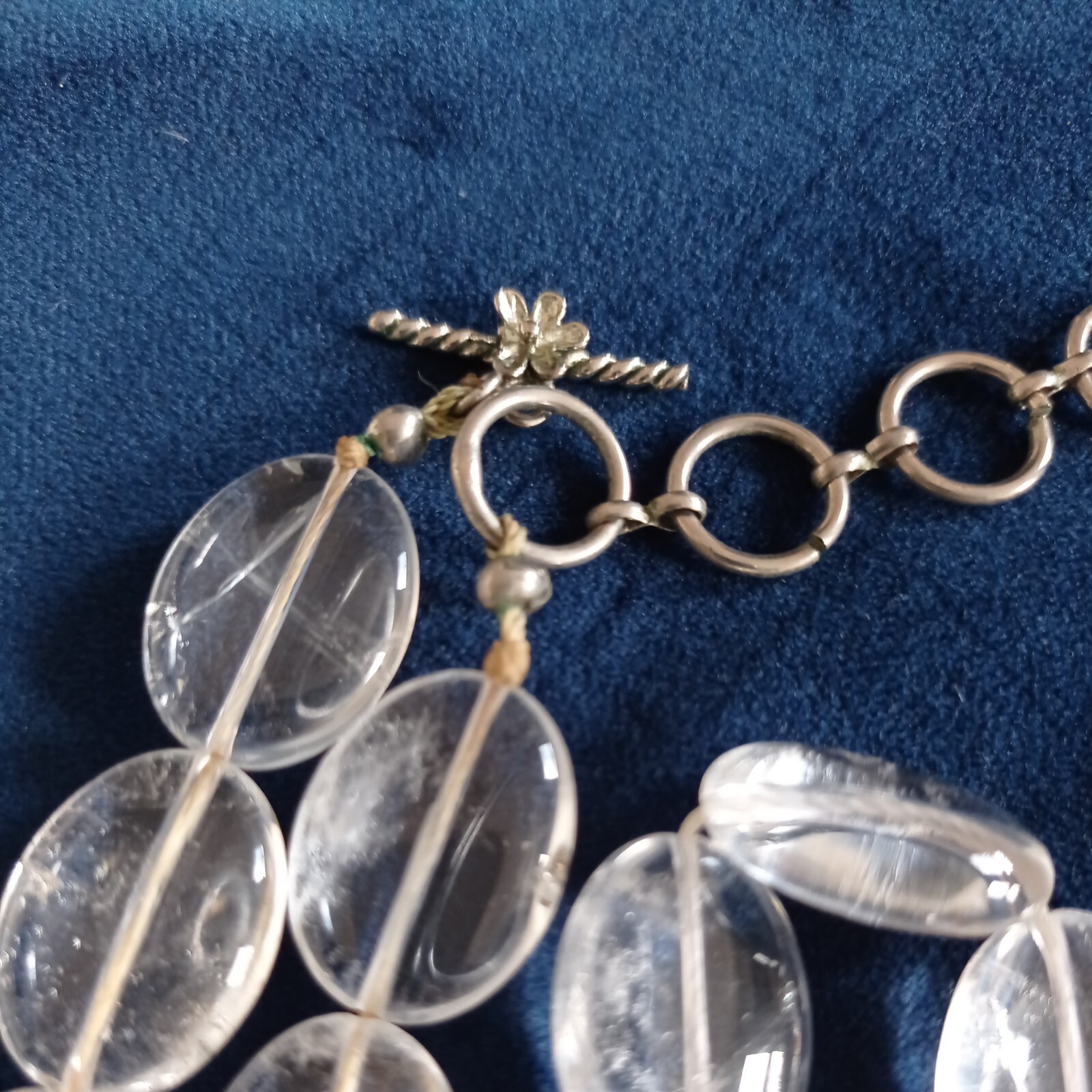 Vintage Statement Clear Quartz Tumbled Necklace T… - image 7