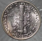 1945-S  Mercury Silver Dime Unc Original Nice Light Toning