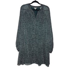 Joie Green Polka dot sheer lined long sleeved dress sz XXL