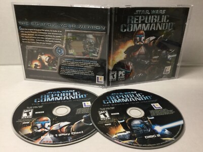 STAR WARS Republic Commando (Lucas Arts PC cd rom 2005) 2 Disc, Case, 