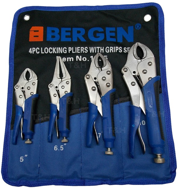 Bergen Locking Pliers 4pc Mole Grips Adjustable Wrench Vice Grips Plier