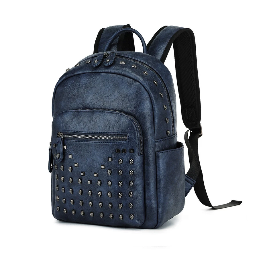 Sac à dos en cuir PU à motif de tête de mort pour femmes d'affaires - Photo 2/4
