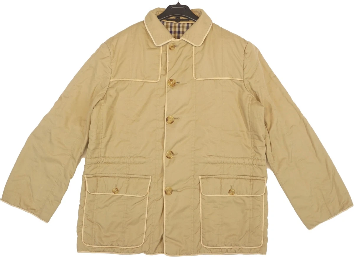 Aquascutum Beige Chore Hunting Quilted Jacket Size M