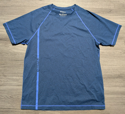 Rhone X Pelaton Herren blau Athleisure Performance Reign Hemd Größe Large - Bild 1 von 9