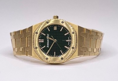 Audemars Piguet Royal Oak  Medium Wood Green original Diamant Lünette