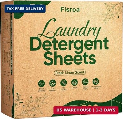 Travel Laundry Detergent Sheets 300 Loads Eco-Friendly Washing Detergent Sheets