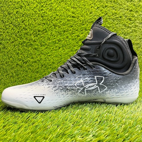 Under Armour Spotlight Lux MC 2.0 Mens Size 13 Black White Football Cleats - Picture 2 of 10