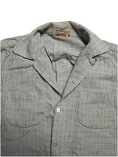 Miller And Miller 1950s 50s Wool Loop Collar Shirt Long Sleeve Vintage Medium