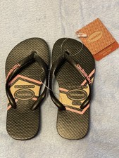 Havaianas Flip Flops Unisex Size 10C Black/Pink/Tan