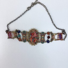 Vintage Decorative Bead And Metal Chain Choker