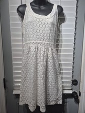 Cynthia Rowley White Sleeveless Tank Lace Knee Length  Dress Sz 8 
