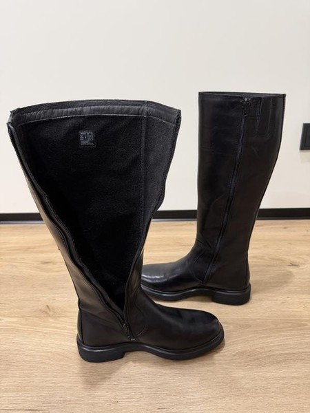 Women Ecco Boots Black Leather 37 #7M1V