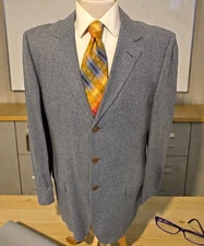 ERMENEGILDO ZEGNA Soft Blue 100% Silk Blazer Sport Coat Jacket - EU 52 / US 42