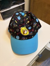 Buc-ee's Beaver Space Graphic Print Baseball Cap Hat Black/Blue Adjustable OS